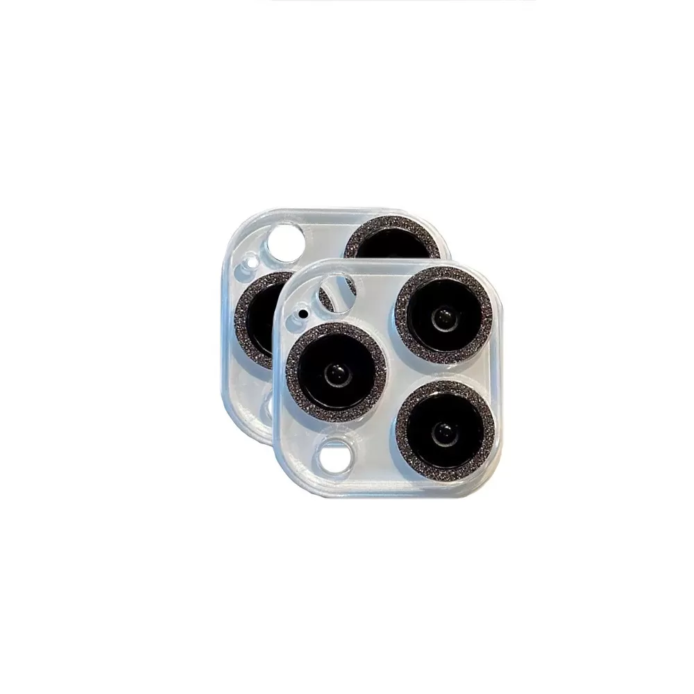 INF 2-pack glitter integrerat kameralinsskydd (svart) kompatibelt med iPhone 17 Pro Max