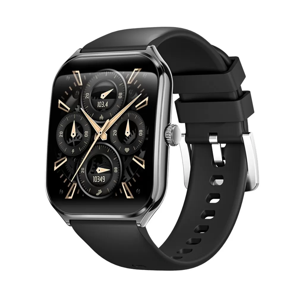 INF Rymdgrå Smartwatch med Svart Silikonarmband - Avancerad Hälso- och Fitnessmätning