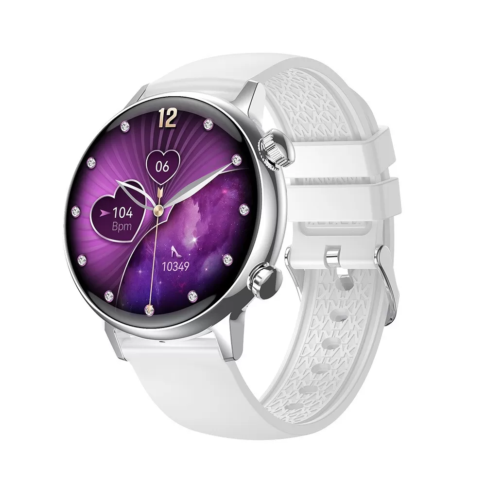 INF Silver Smartwatch med Grått Silikonarmband - Bluetooth, NFC och Hälsoövervakning