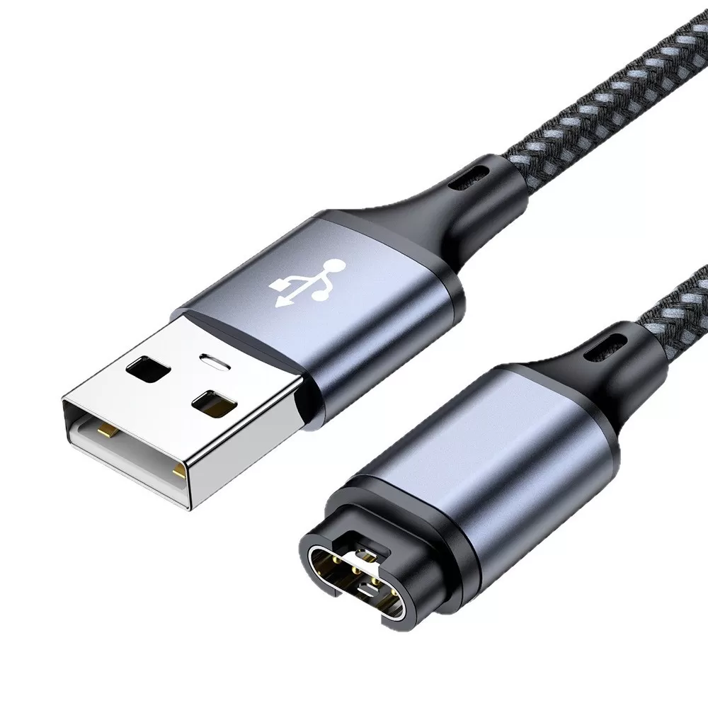 INF USB till Garmin Laddningskabel - 1.2m Grå - Kompatibel med Garmin Smartwatches