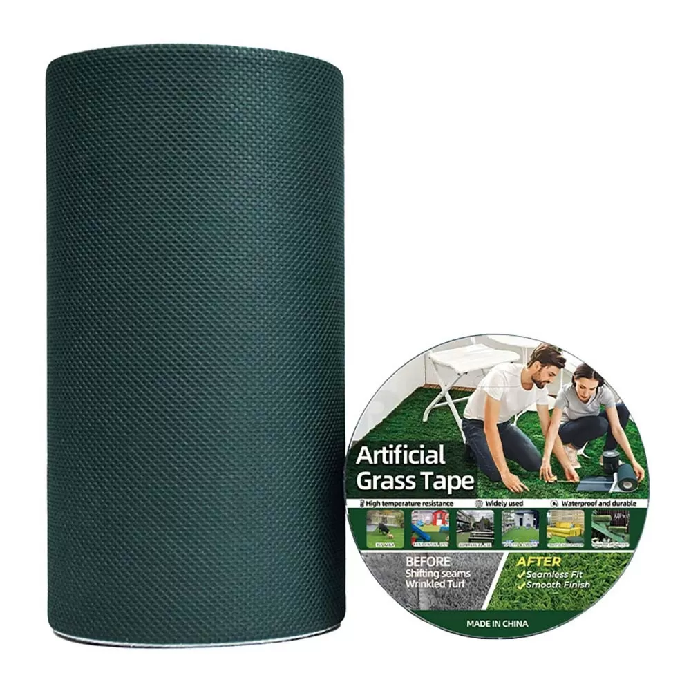 INF Mörkgrön skarvtejp för konstgräs - 15 cm bred x 5 m lång, självhäftande