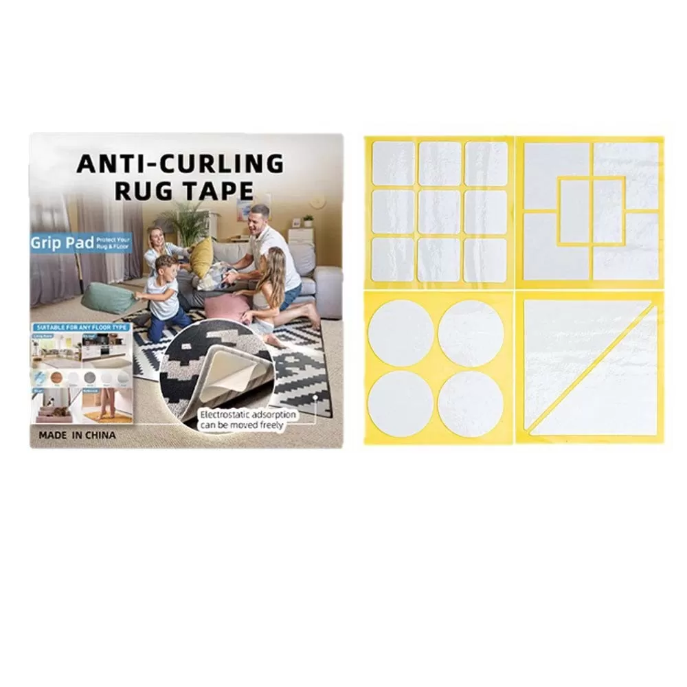 INF 10 st Vita Halkskydd för Mattor - Återanvändbara & Tvättbara Mattklistermärken