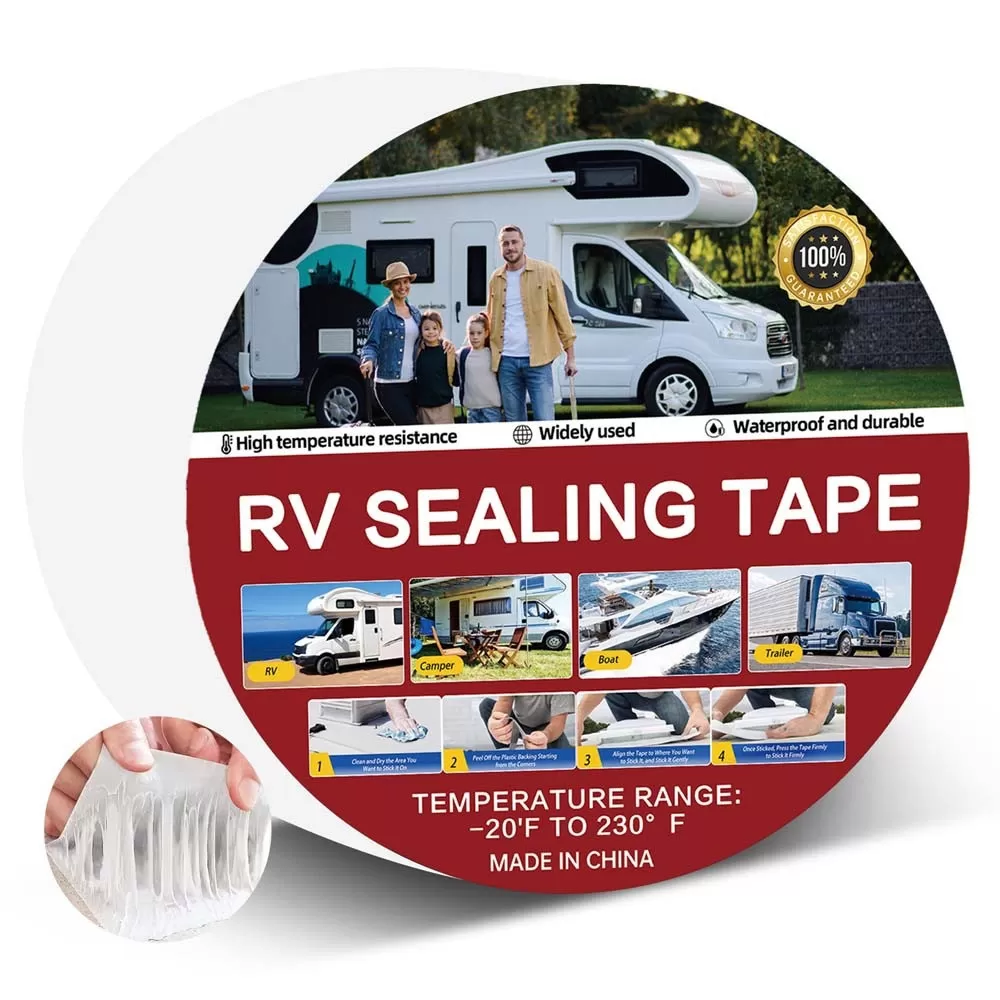 INF Vit RV Tätningslist - 1 mm Tjock, 5 cm Bred, 15 m Lång - Vattentät PVC Reparationstejp