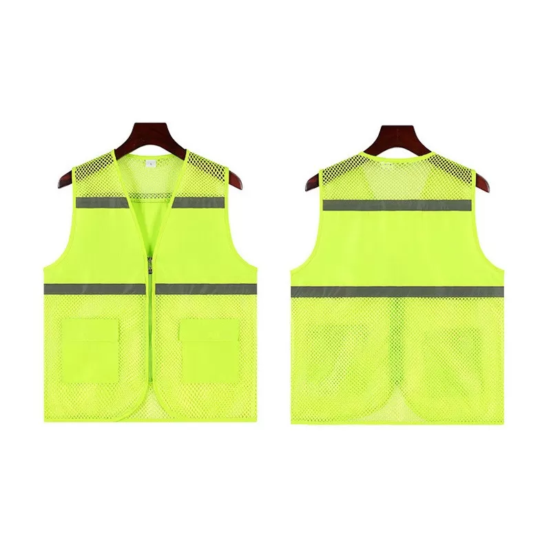 INF Varselväst med hög synlighet och flera fickor, fluorescerande gult nät 3XL