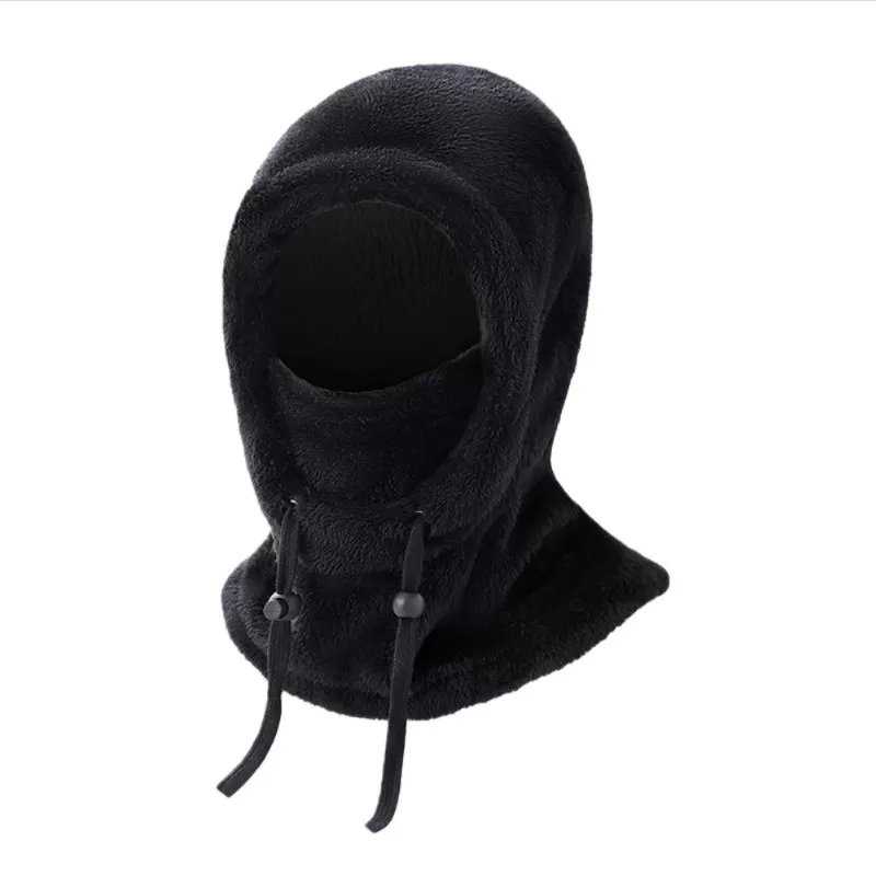 INF Fleecefodrad Tjock Balaclava - Vindtät Huva för Utomhuscykling Svart
