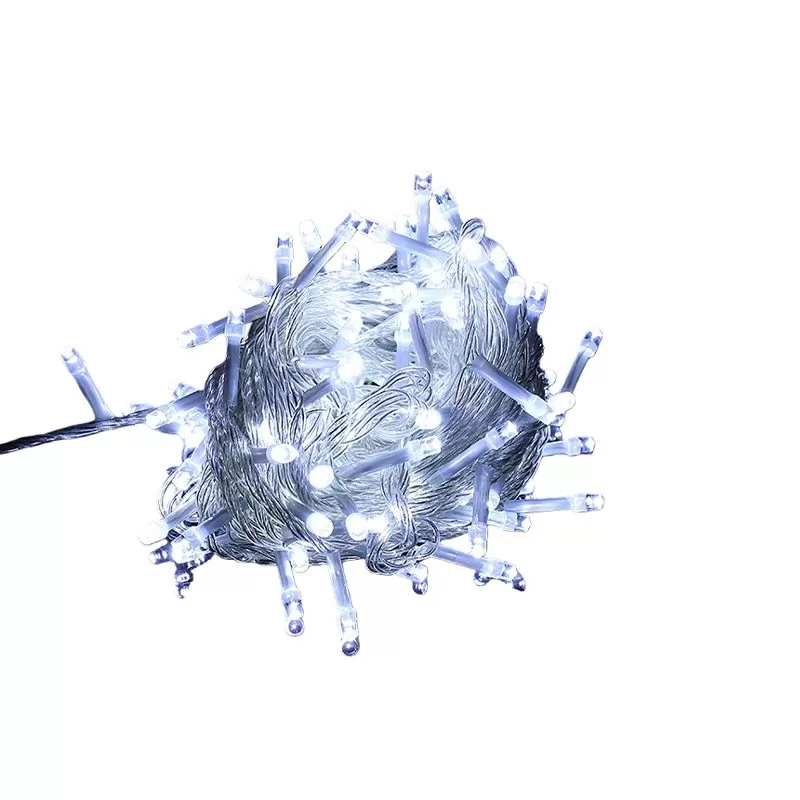 INF 10M 100 LED Ljusslinga med Förlängningskontakt, 8 Lägen, EU-kontakt - Vit