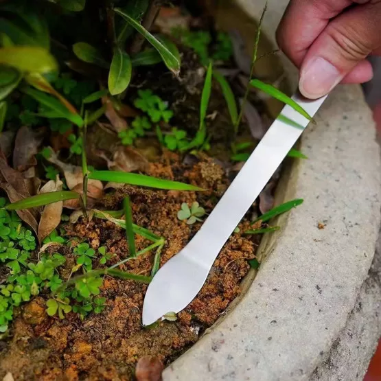 INF 5-delars Bonsai Rake Set i Rostfritt Stål - Dubbelhuvud
