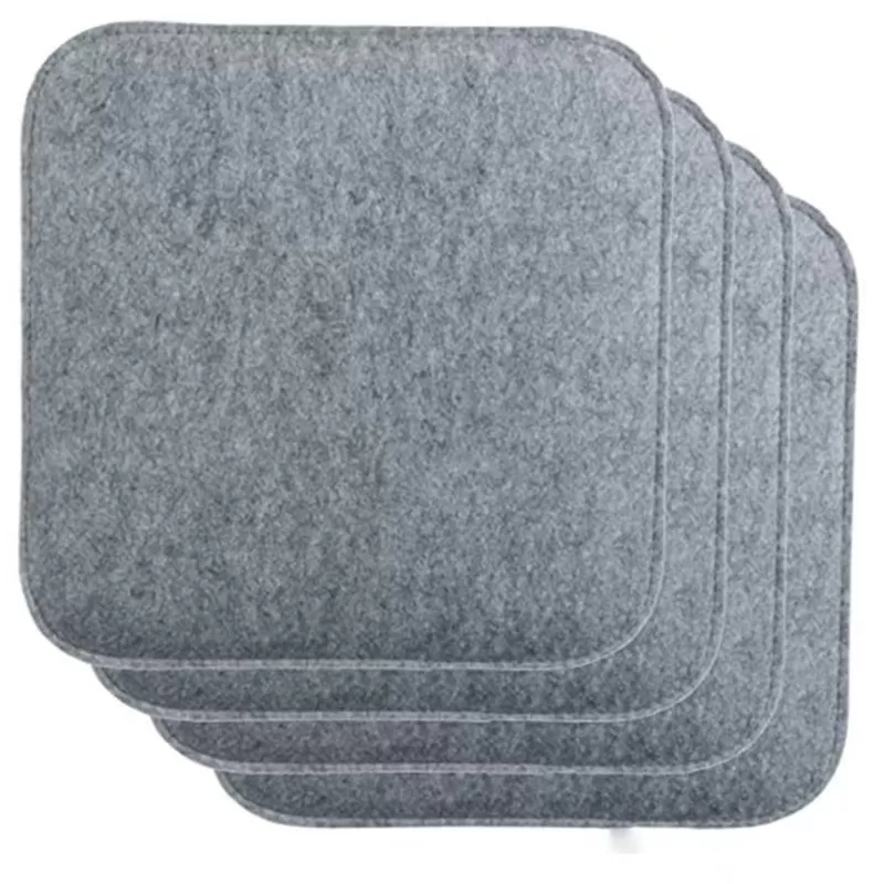 INF Set med 4 Filtstolsdynor - Memory Foam-kuddar för Café- och Restaurangstolar Grå