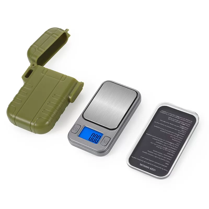 INF Mini Digital Smyckesvåg i Tändarstil, 100g/0.01g, Silver & Grön