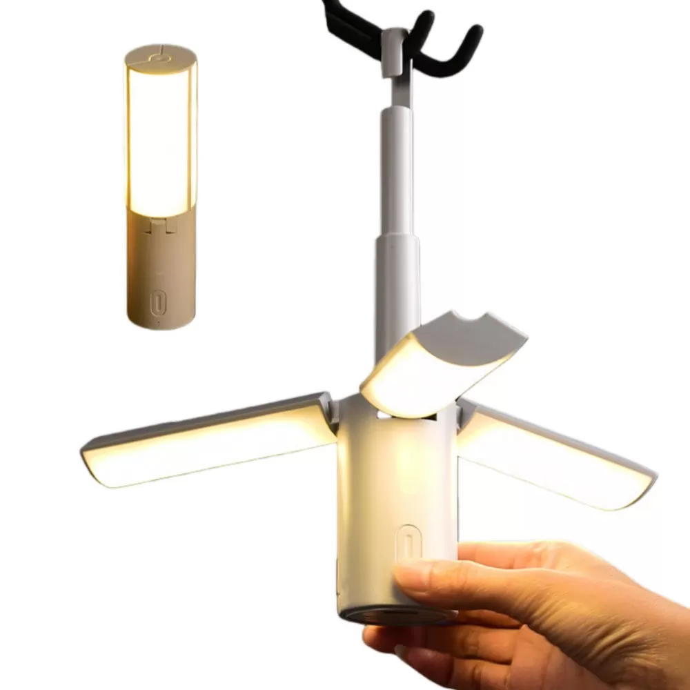 INF Multifunktionell Vikbar Campinglykta - Portabel LED Tältlampa med 2400mAh Batteri