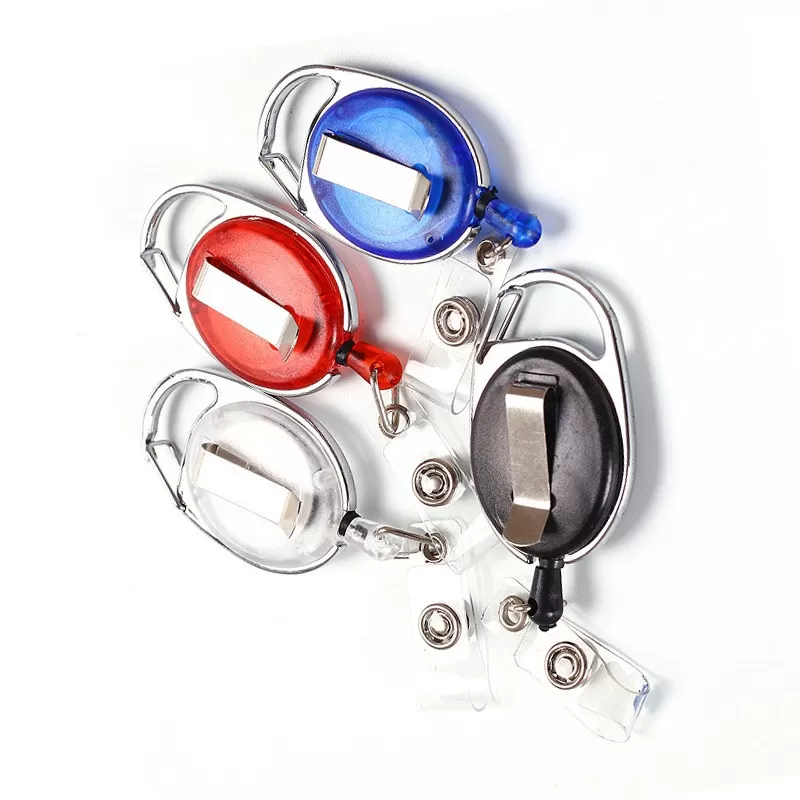 INF Infällbar Nyckelring 4-Pack - Zinklegering & PVC Badge Reel Nyckelhållare