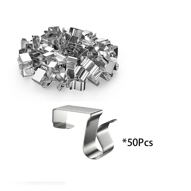 INF 1.6cm Julbelysningskrokar - 50-pack Metallhängande Clips