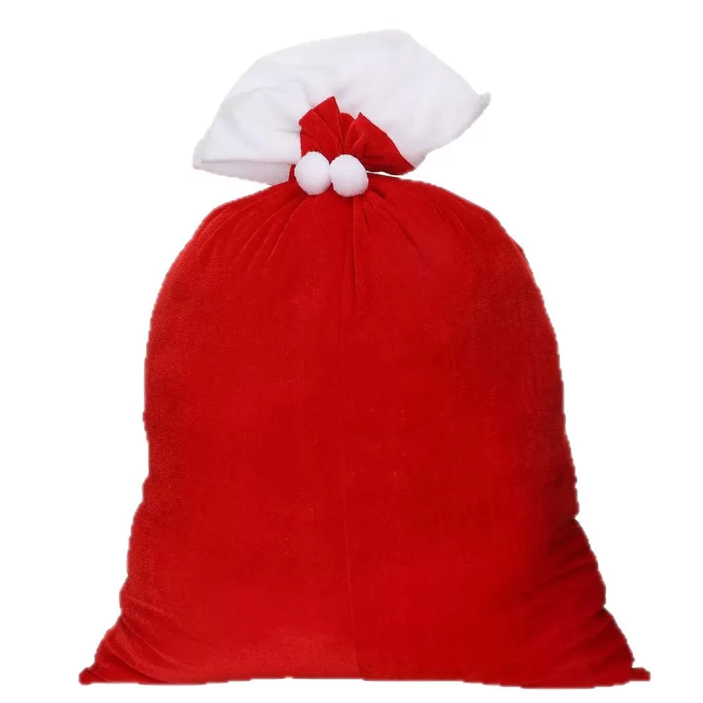INF Stor Jultomte Ryggsäck 70x50cm - Julklappsväska i Sammet & Festlig Dekoration