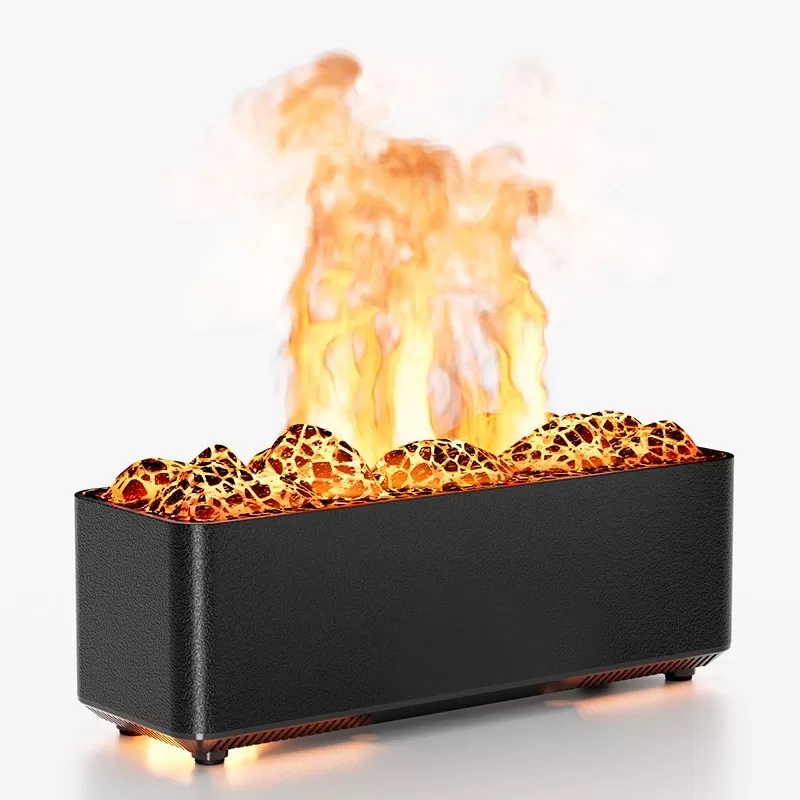 INF Dubbelfärgad Flam Aroma Diffuser Luftfuktare - Skapa en Avkopplande Atmosfär Svart