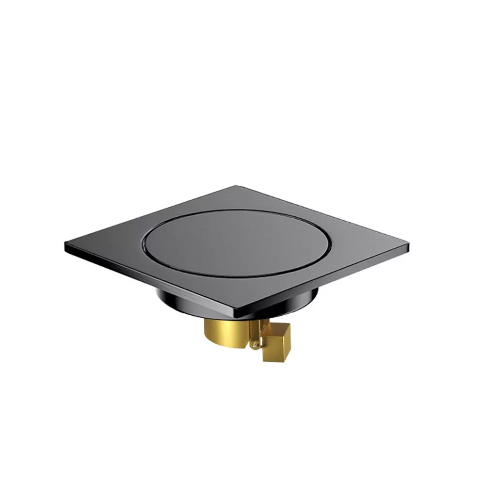 INF Rund Osynlig Pistolgrå Koppar Golvbrunn med Kopparkärna - Anti-lukt & Insektsäker