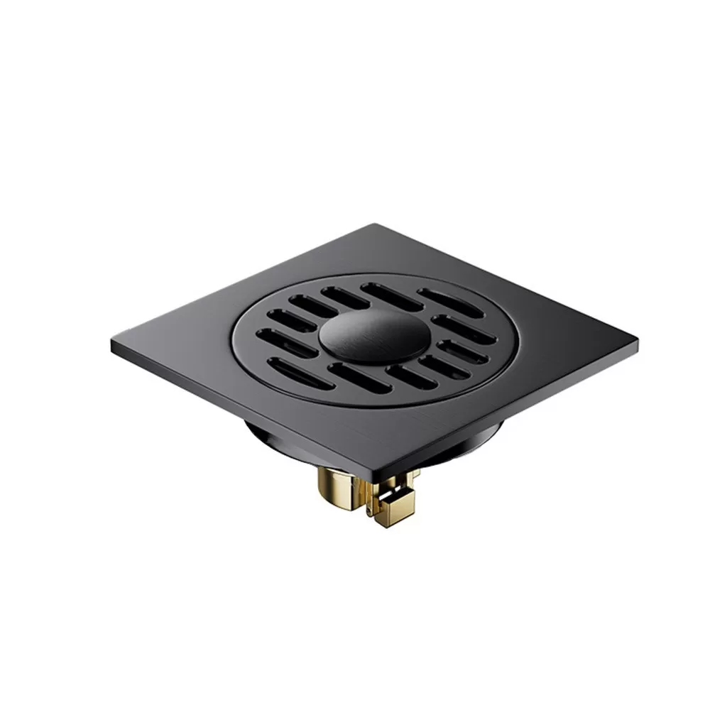 INF Rund Rak Stång Pistolgrå Dubbelanvänd Utsökt Koppargolvbrunn med Kopparkärna