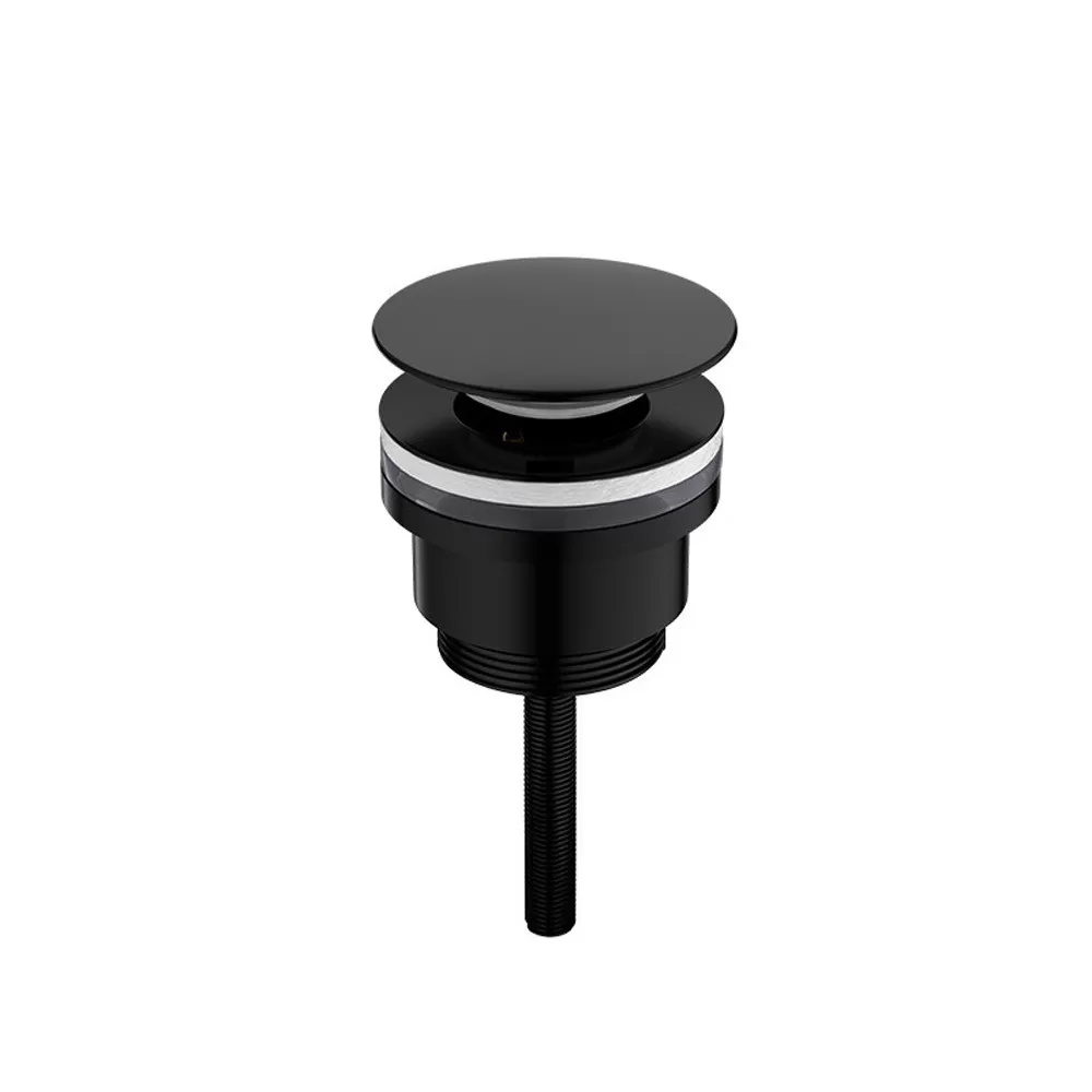 INF Mässingshandfatsavlopp - Skruvtyp Pop Up-avlopp med stort lock Svart