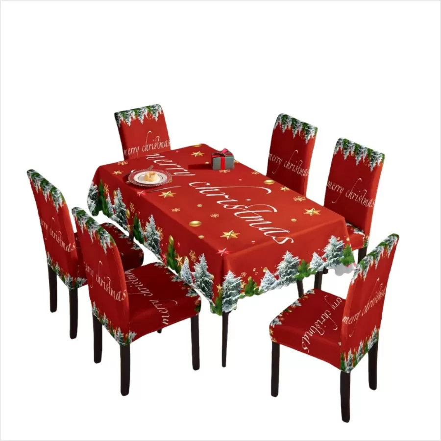 INF Julduks- och stolsöverdrag med julgransdesign