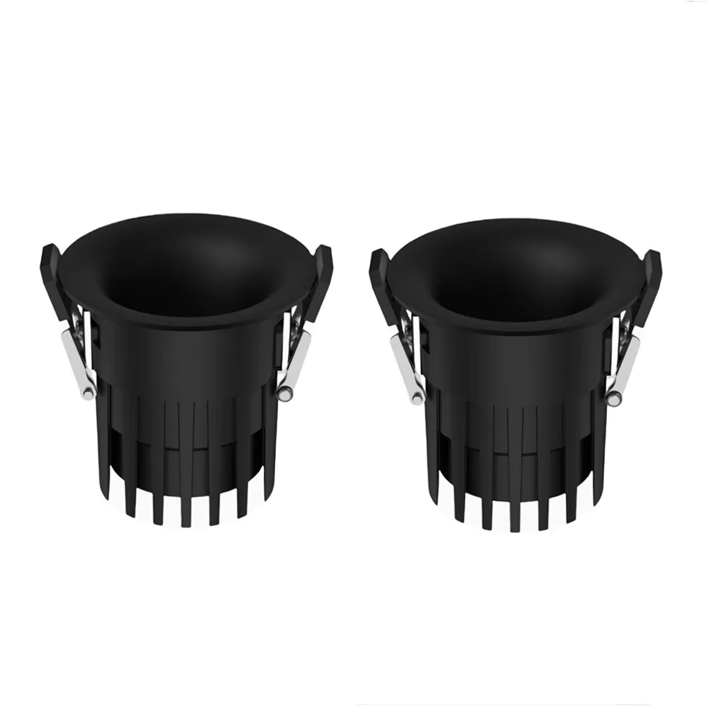 INF 2-pack 10W LED infällda downlights, 75mm utskärning, 4000K, svart finish