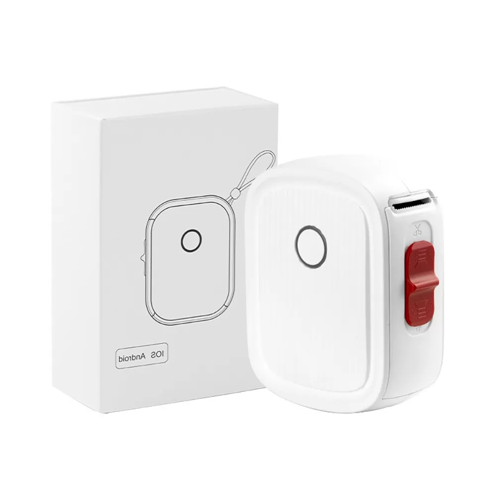 INF Halv-tums Bluetooth Etikettskrivare - Portabel Mini Termisk Dekaltillverkare, Vit