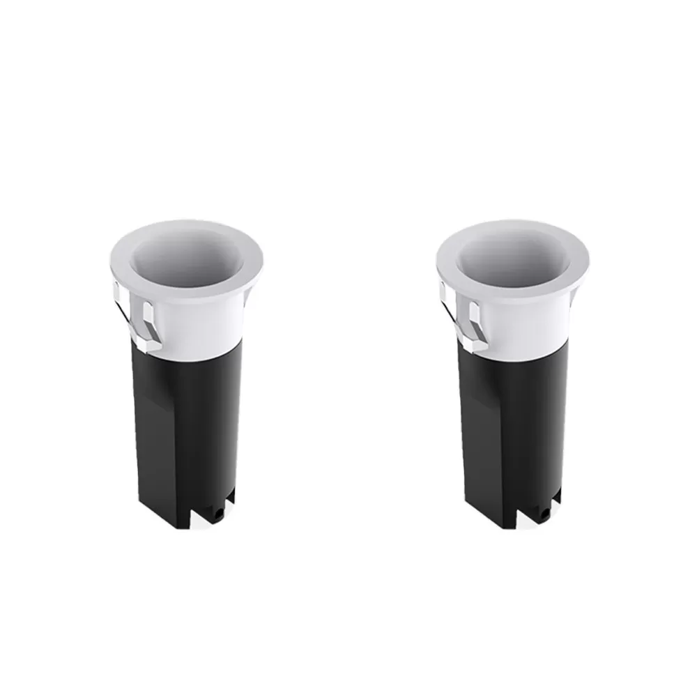 INF 2-pack LED infälld downlight - Platt vit kopp 10W spotlight, 45mm utskärning - 4000K neutralvitt