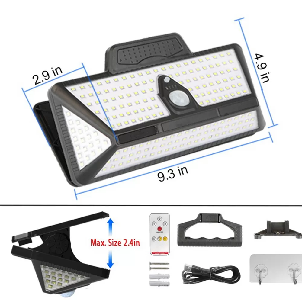 INF 3-Färgs 3600mA Stor Clip-on Solcellslampa med Rörelsesensor