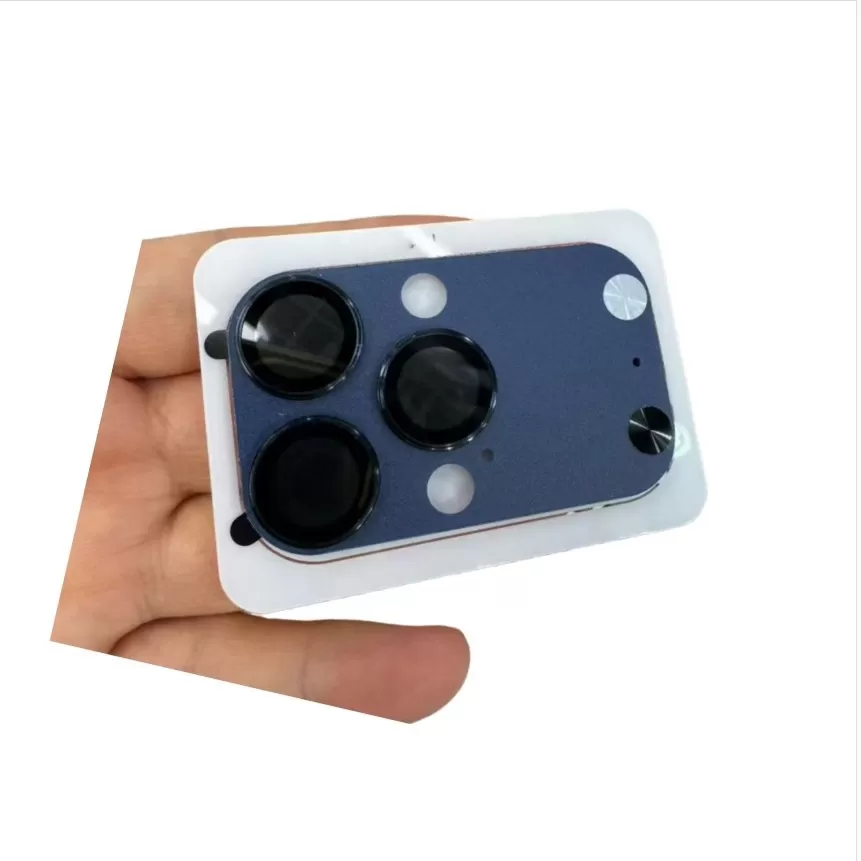 INF Matt härdat glas linsskydd kompatibelt med iPhone 14 Pro/15 Pro/16 Pro - Djupblå