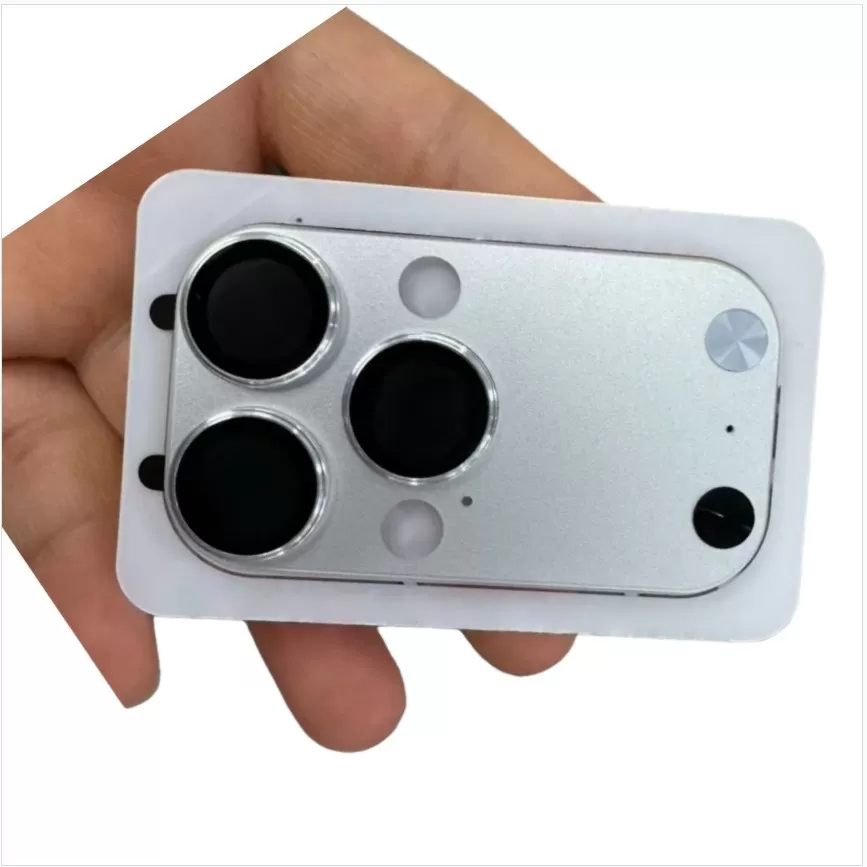 INF Matt härdat glas kameralinsskydd kompatibelt med iPhone 14 Pro/15 Pro/16 Pro - Silvervit