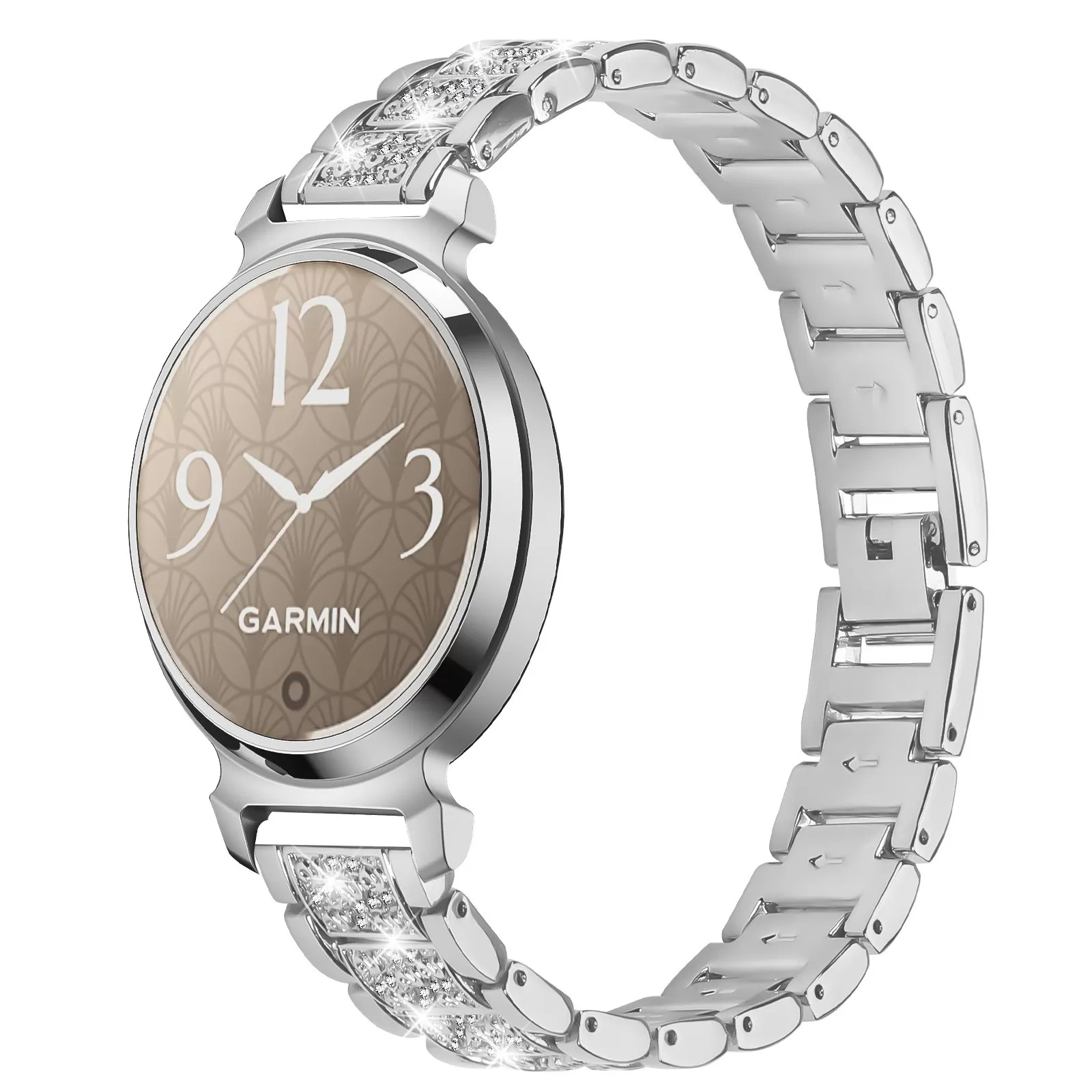 INF Elegant Silver Rostfritt Stål Diamant Klockarmband Kompatibelt med Garmin Lily 2