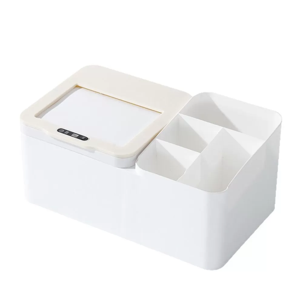 INF Smart Sensor Elektrisk Förvaringslåda för Skrivbord - Innovativ Skjutbart Lock Design Beige