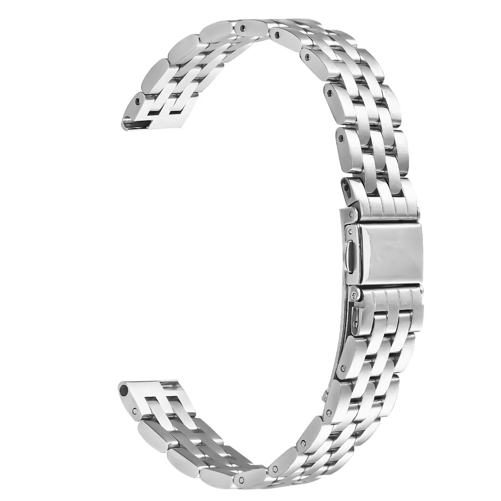INF Elegant klockarmband i rostfritt stål med fem pärlor, kompatibelt med Garmin Lily 2 Silver