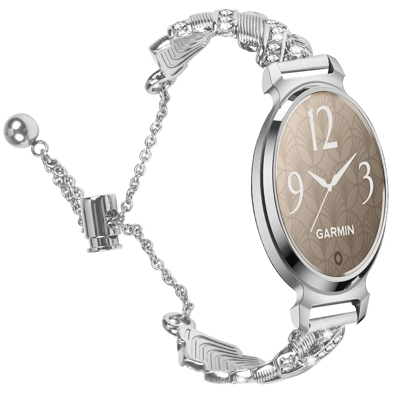 INF Garmin Lily 2 Kompatibelt Hjärta Diamantarmband - Elegant Halvarmband i Zinklegering Silver