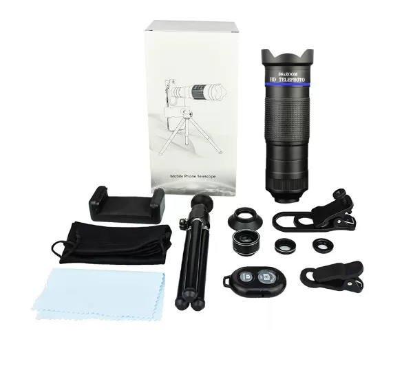 INF 36X HD teleobjektiv och stativ för mobil