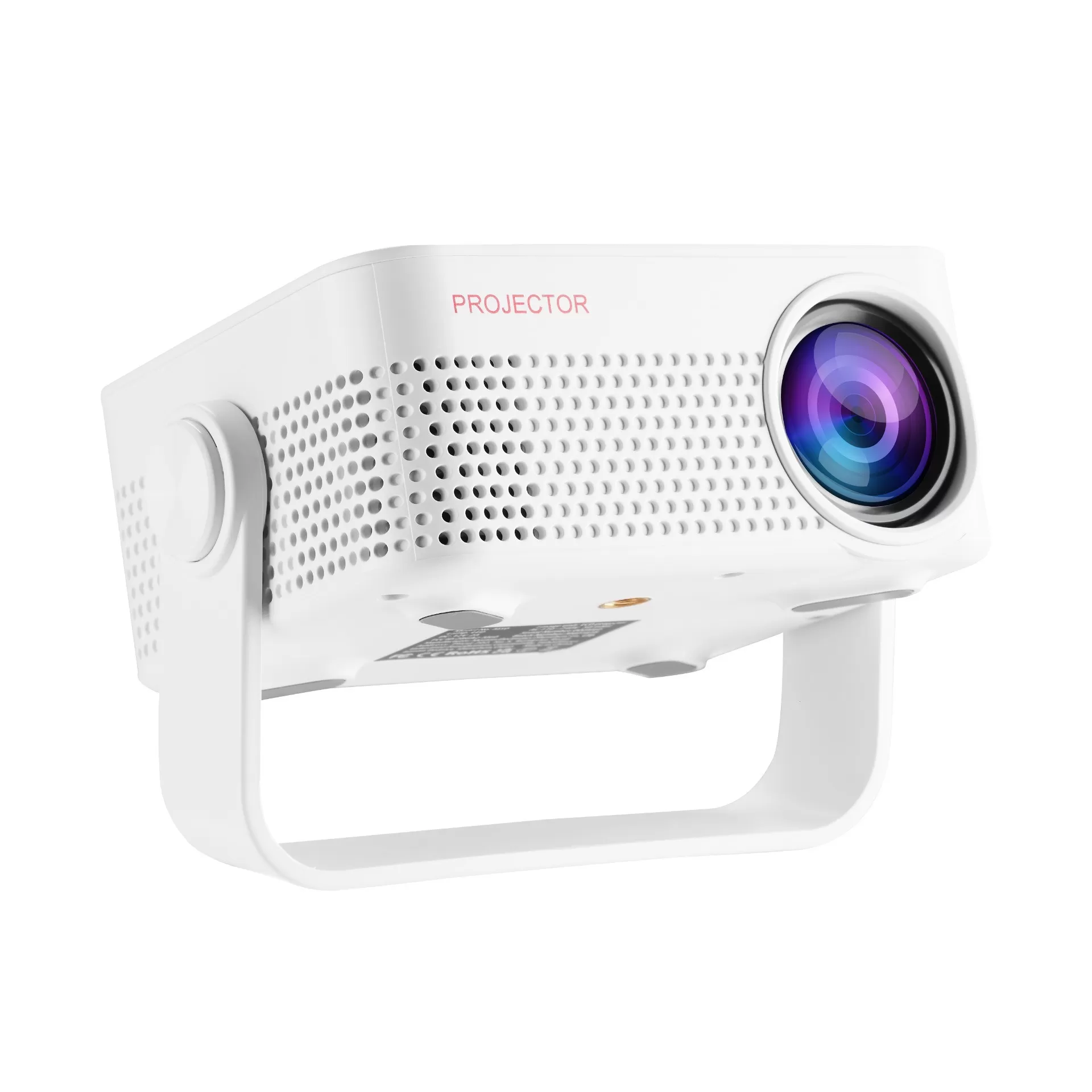INF Bärbar hemprojektor med 3D & WiFi, 1080P-stöd, HDMI/USB/TF-anslutning Vit