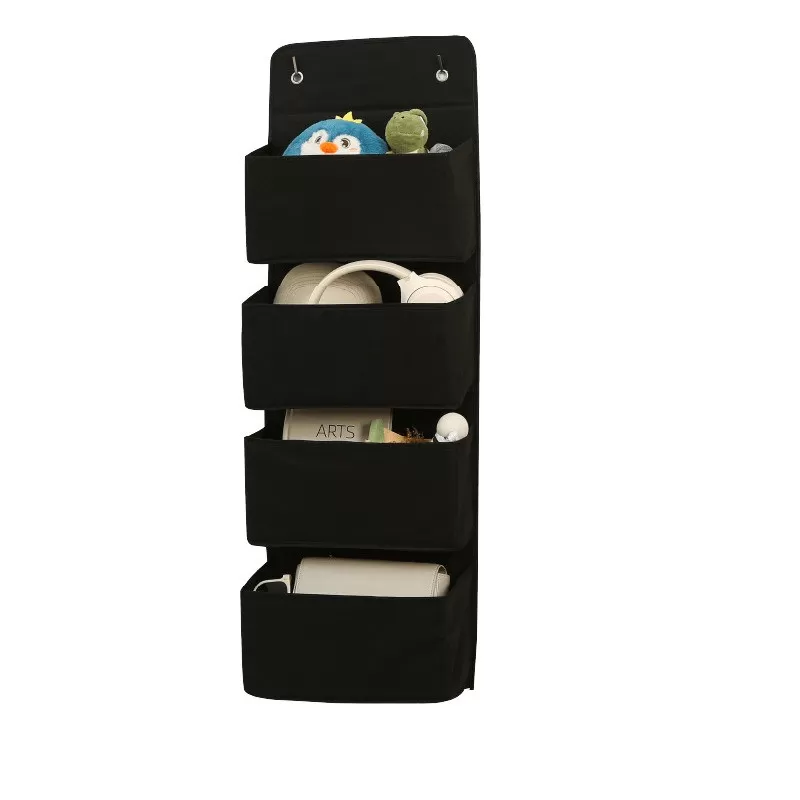 INF Svart Hängande Förvaringsorganisatör för Dörr – 4 Fack Non-Woven Tyg