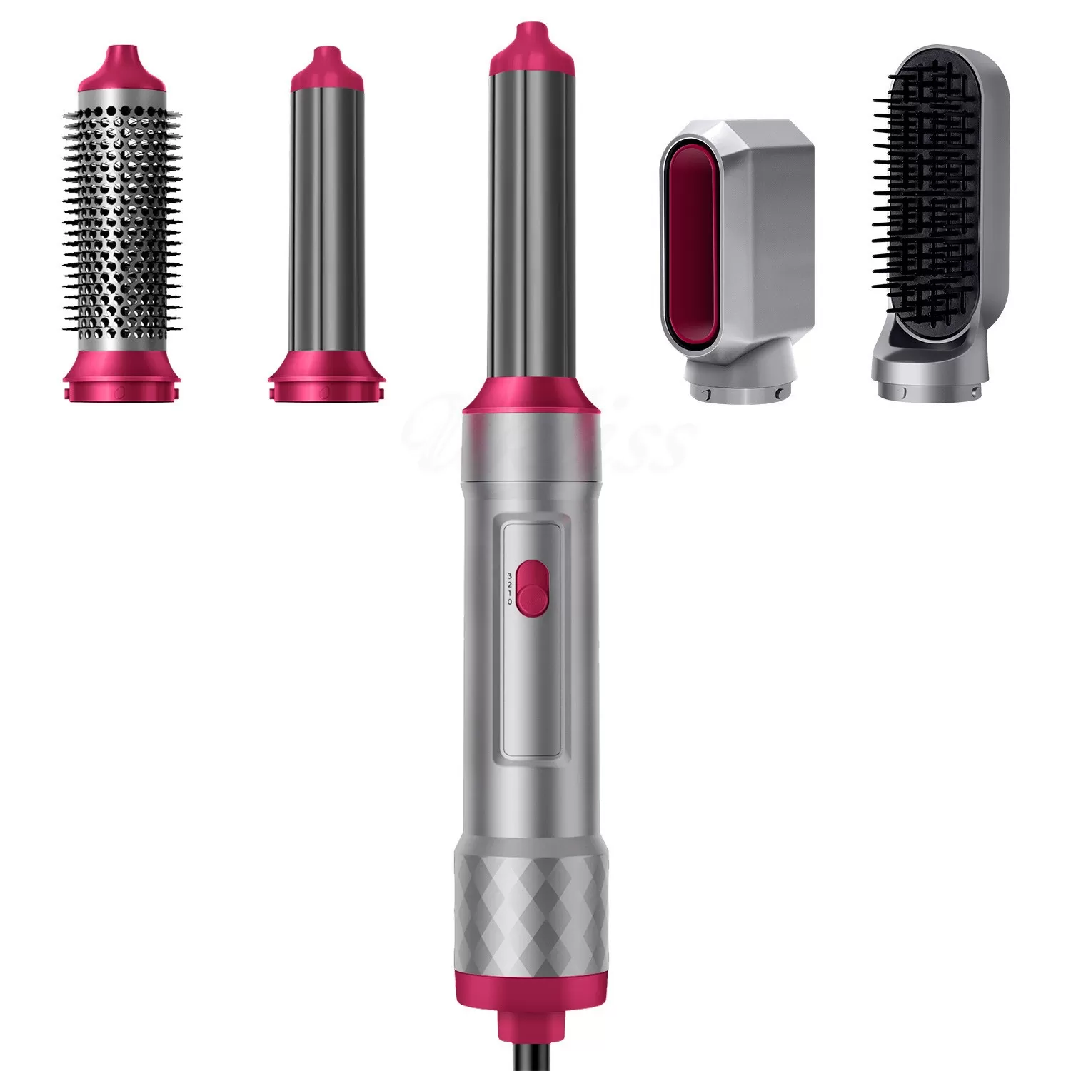 INF 5-i-1 Grå Värmeborste, 220V EU-kontakt - Hårstyler, Volymgivare & Locktång