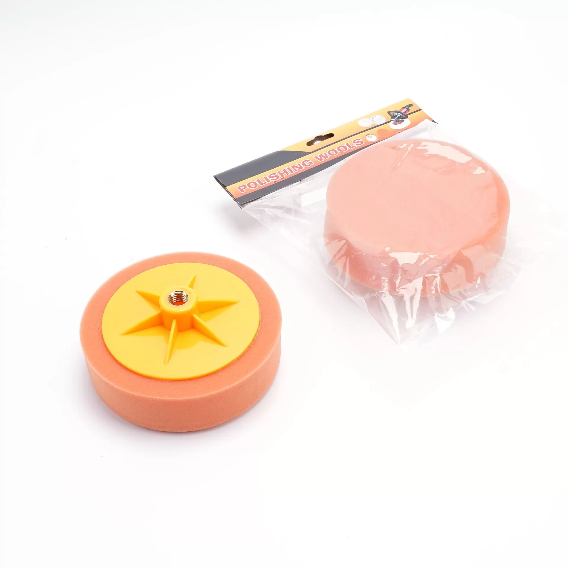 INF M14 Hål 6-tums Bilpoleringssvamp - Reparation av repor & Vaxning Orange