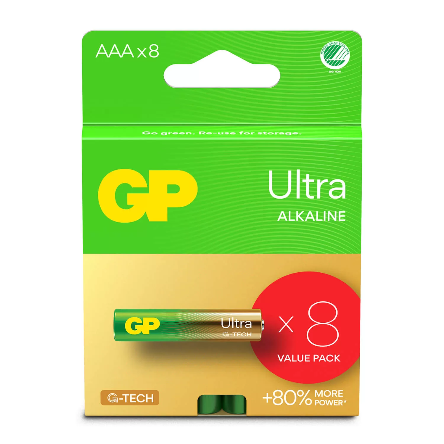 GP Batteri Ultra Alkaline AAA LR03 8-Pack
