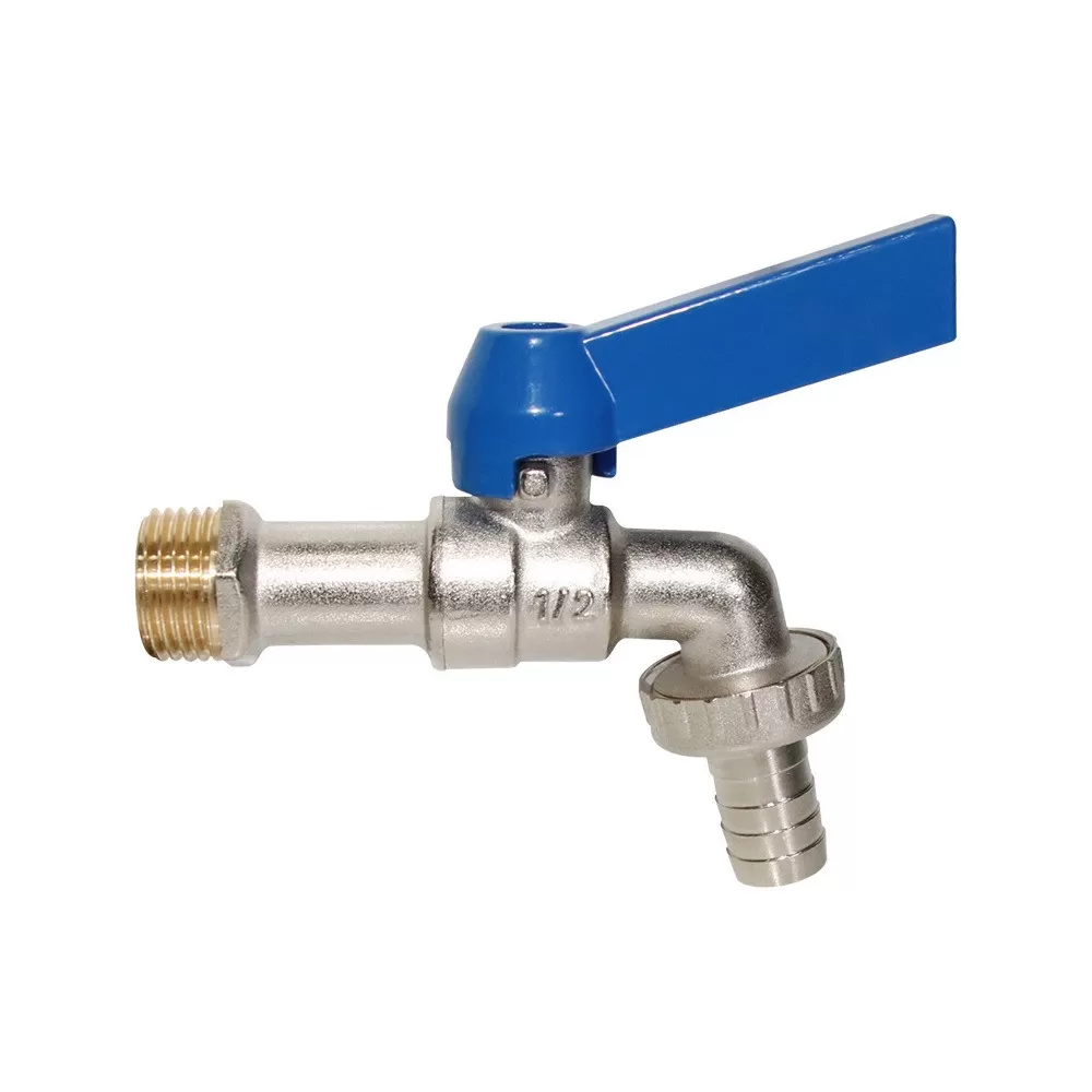 INF Mässing 1/2x3/4 Enkel Utlopp Blå Pagodkran - Tvättmaskin, Trädgårdsanvändning