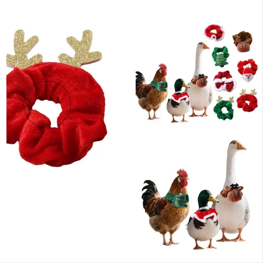 INF (2-pack) Juldekoration Krage för Små Husdjur - Festlig Renhornsdesign