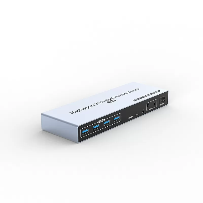 INF HDMI 2.1 8K/60Hz 2x2 Dubbel Monitor KVM-Switch med USB 3.0