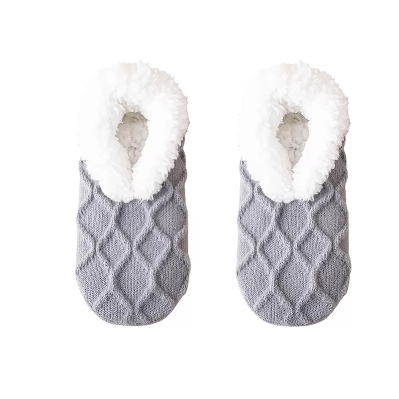 INF Lammsullfodrade halkfria varma golvstrumpor - En storlek par Mörkgrå