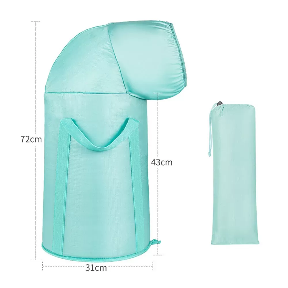 INF Isolerad hopfällbar ångande fotbadsäck med dragkedja och förtjockad design Blå