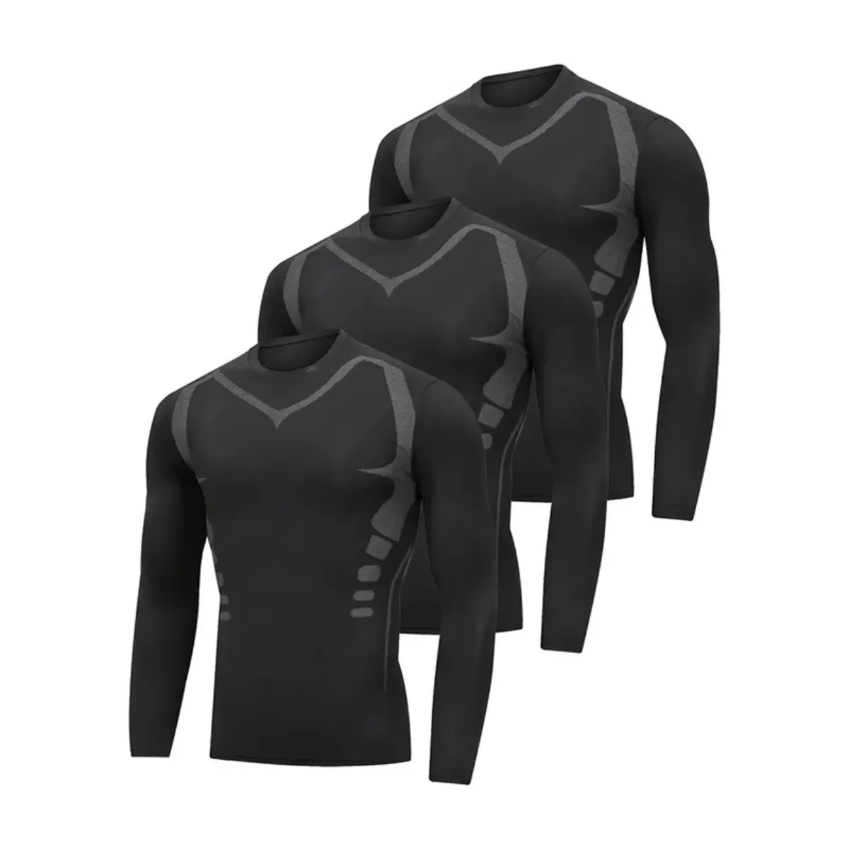 INF Sci-Fi Termiska Långärmade Underställ (3-pack) - Perfekt för Löpning, Skidåkning & Mer XXL