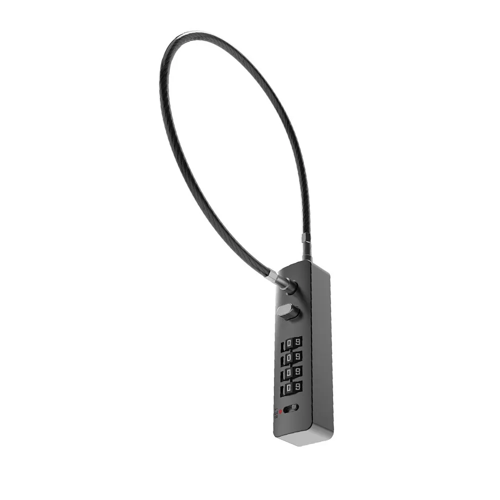 INF 30 cm kombinationslås med kabel: Stöldskyddande cykellås med återställningsbar kod Svart