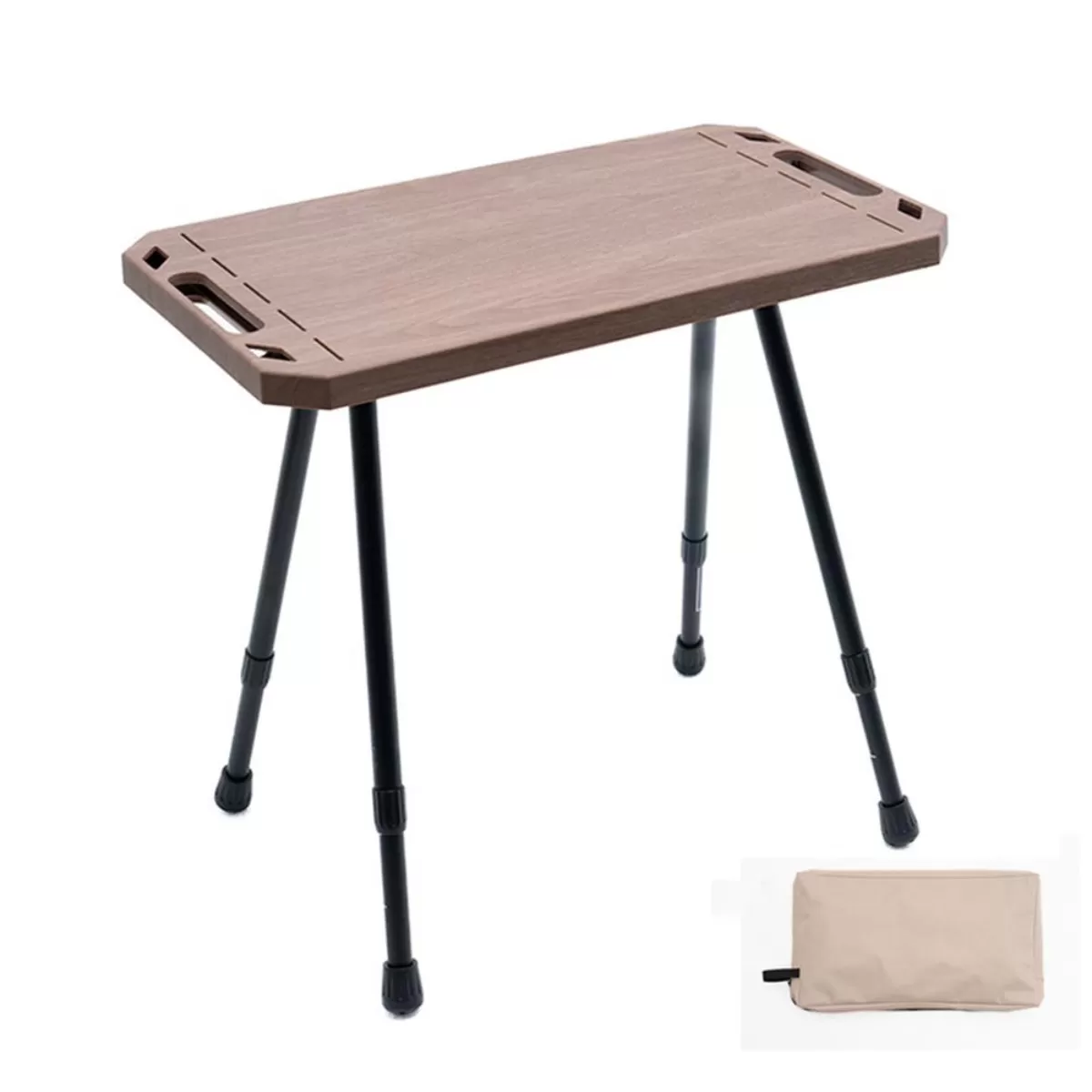 INF Bärbart hopfällbart taktiskt bord: Lättvikt, justerbar höjd och lätt att bära Brun