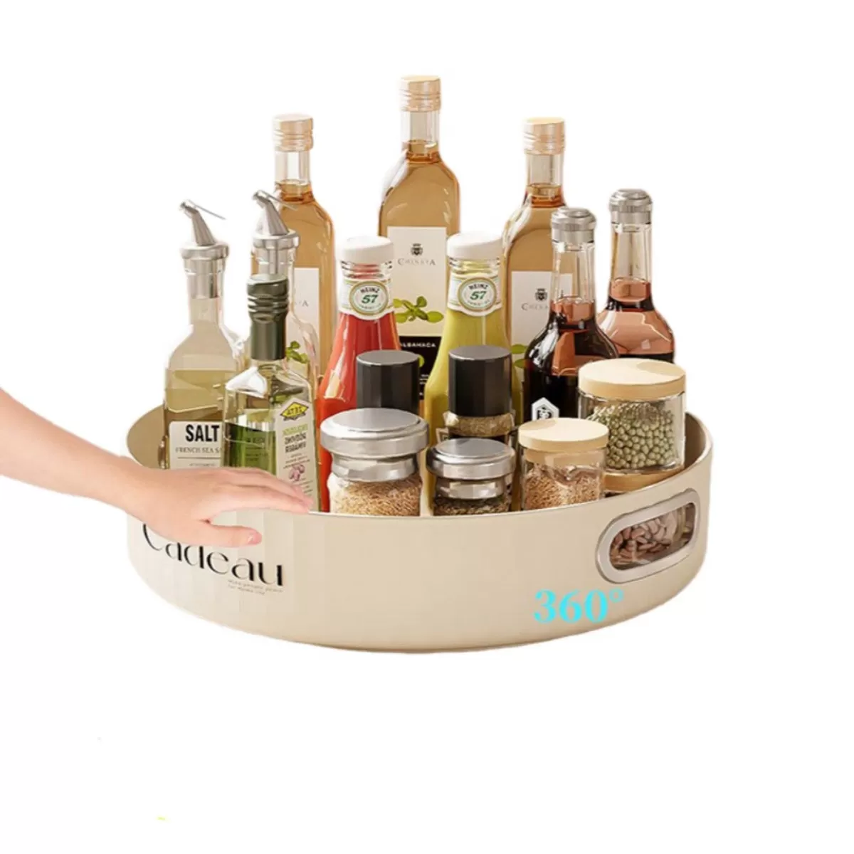 INF 360° Roterande Köksorganisatör - Multifunktionell Skivtallrik Kryddställ