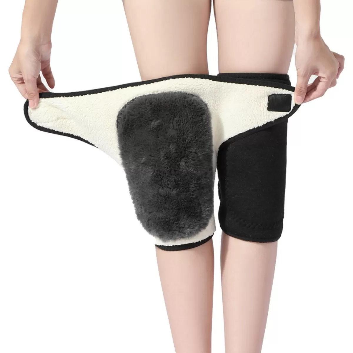 INF Värmande knäskydd i lammsull för äldre - Varma, förtjockade knäskydd för vintern S