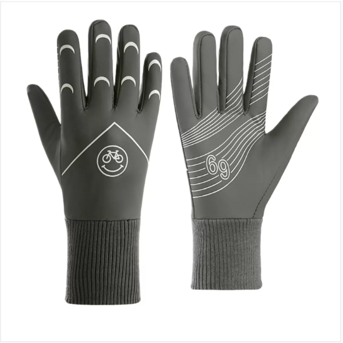 INF Vattentäta, vindtäta, termiska pekskärmshandskar för cykling och vintersporter Grå