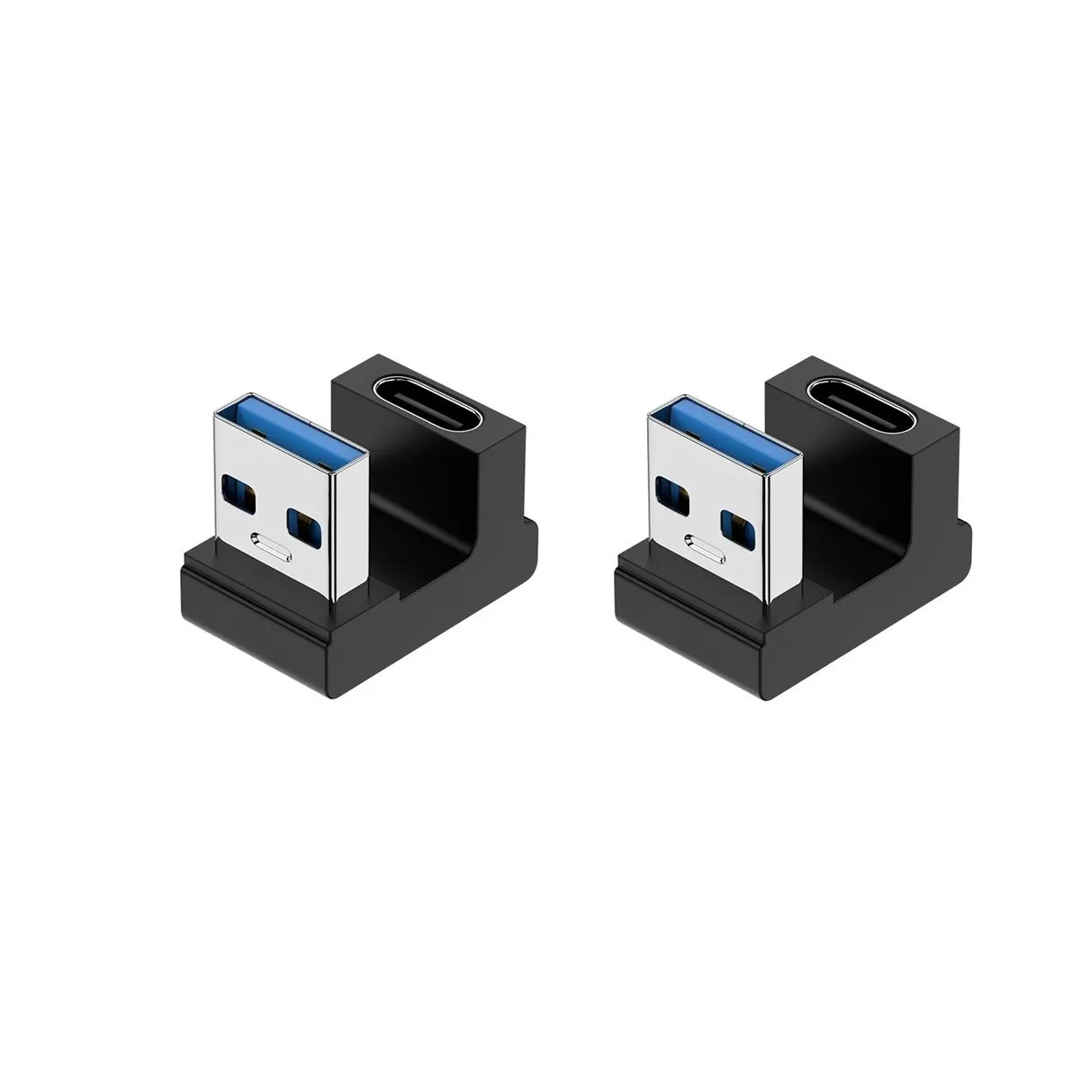 INF 2-pack U-formad USB till Type-C-adapter: USB hane till Type-C hona-omvandlare